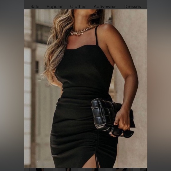 NWT Zara Black Ruched Dress - Picture 2 of 7